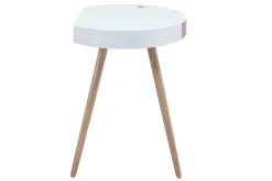 Online Miliboo Escritorio conectado multimedia - Vidrio blanco y madera clara HANDY