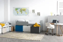 Online Miliboo Escritorio conectado multimedia - Vidrio blanco y madera clara HANDY