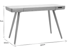 Cheap Miliboo Escritorio conectado multimedia - Cristal blanco y madera CLEVER