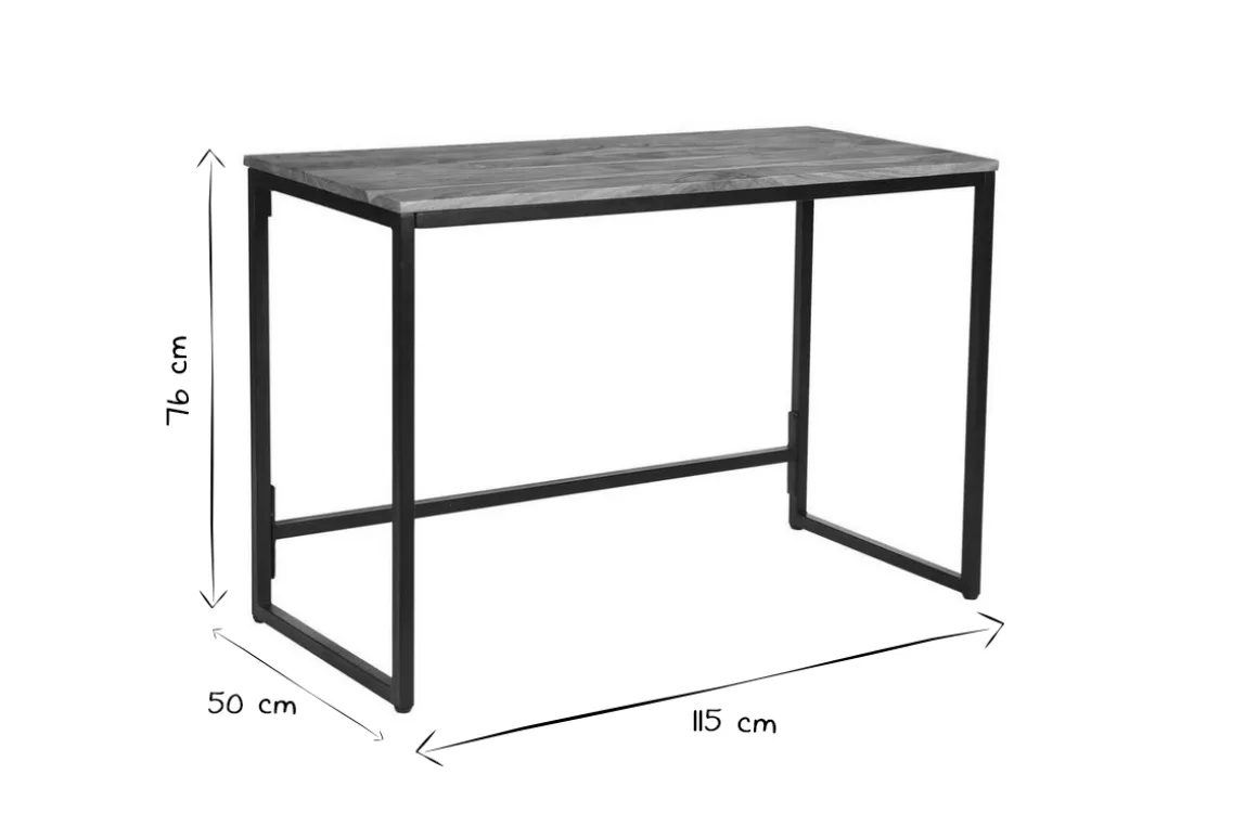 Online Miliboo Escritorio de acacia maciza y metal HOORN
