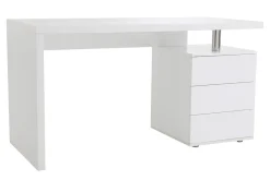 Flash Sale Miliboo Escritorio de diseño 3 cajones lacado blanco CALIX