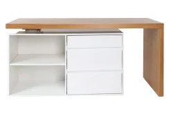 Discount Miliboo Escritorio de diseño modulable blanco brillante y fresno NEW MAX
