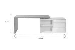 Discount Miliboo Escritorio de diseño modulable blanco brillante y fresno NEW MAX