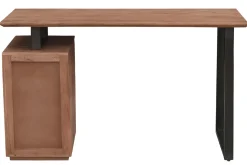 Best Miliboo Escritorio de madera de acacia maciza y metal negro 3 cajones 130 cm HORACE