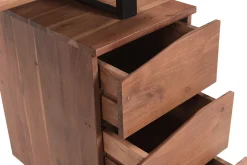 Best Miliboo Escritorio de madera de acacia maciza y metal negro 3 cajones 130 cm HORACE