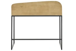 Flash Sale Miliboo Escritorio de madera maciza de mango con almacenaje 100 cm SHIVA