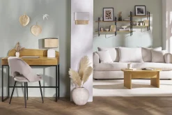 Flash Sale Miliboo Escritorio de madera maciza de mango con almacenaje 100 cm SHIVA