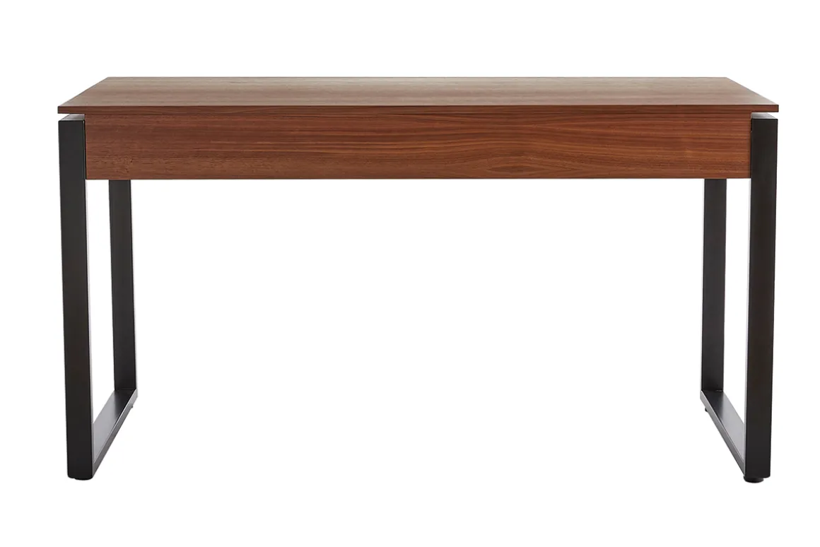 Best Miliboo Escritorio de madera oscura y metal negro 138 cm OPAL