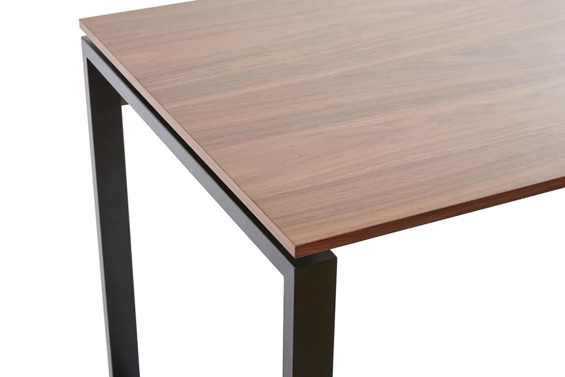 Best Miliboo Escritorio de madera oscura y metal negro 138 cm OPAL