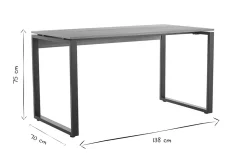 Best Miliboo Escritorio de madera oscura y metal negro 138 cm OPAL