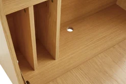 Discount Miliboo Escritorio de pared vintage de roble con cajonera 78 cm GABIN