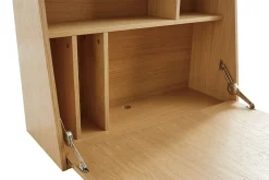 Discount Miliboo Escritorio de pared vintage de roble con cajonera 78 cm GABIN