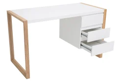 Clearance Miliboo Escritorio diseño 3 cajones blanco mate ARMEL
