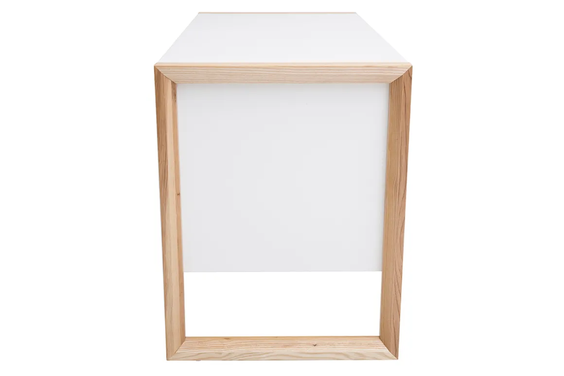 Clearance Miliboo Escritorio diseño 3 cajones blanco mate ARMEL