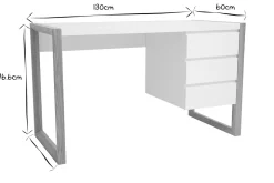 Clearance Miliboo Escritorio diseño 3 cajones blanco mate ARMEL