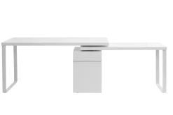 Hot Miliboo Escritorio diseño amovible blanco brillante VOXY