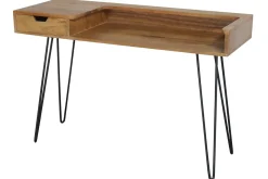 Discount Miliboo Escritorio en mango con patas horquilla metal en negro VIBES