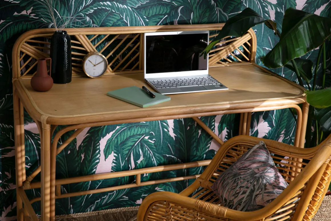 Store Miliboo Escritorio en ratán L120 cm GALON