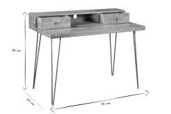 Best Sale Miliboo Escritorio grabado en mango macizo y metal dorado L115 cm LINIUM