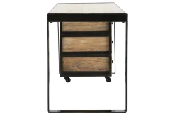 Online Miliboo Escritorio industrial con cajonera móvil en mango macizo L156 cm INDUSTRIA