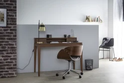 Cheap Miliboo Escritorio moderno con almacenaje madera nogal SEKRET