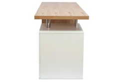 Outlet Miliboo Escritorio moderno en roble claro y blanco CALIX