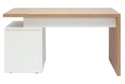 Outlet Miliboo Escritorio moderno en roble claro y blanco CALIX