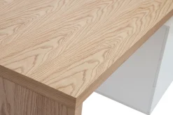 Outlet Miliboo Escritorio moderno en roble claro y blanco CALIX