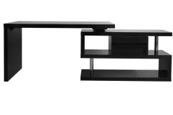 Cheap Miliboo Escritorio moderno modular con almacenaje 2 cajones amovible lacado negro MAX