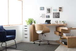 New Miliboo Escritorio moderno modular con almacenaje 2 cajones amovible madera MAX