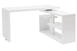 Best Miliboo Escritorio moderno pivotante lacado blanco brillante L147-217 cm HALTON