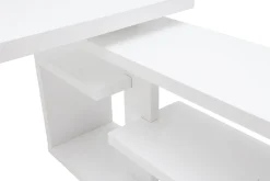 Best Miliboo Escritorio moderno pivotante lacado blanco brillante L147-217 cm HALTON