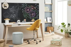 Best Sale Miliboo Escritorio nórdico con cajones madera y blanco L160 LEENA