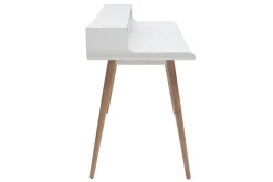 Store Miliboo Escritorio nórdico madera y blanco 2 cajones L140 cm OPUS
