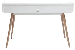 Store Miliboo Escritorio nórdico madera y blanco 2 cajones L140 cm OPUS