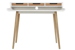 Hot Miliboo Escritorio nórdico madera blanca con almacenaje OPUS