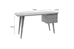 Fashion Miliboo Escritorio roble L140 cm FIFTIES