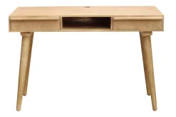 Discount Miliboo Escritorio étnico de madera maciza de mango tallada con 2 cajones KAFFIR