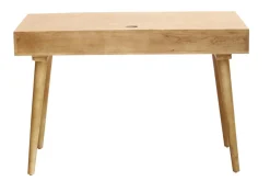 Discount Miliboo Escritorio étnico de madera maciza de mango tallada con 2 cajones KAFFIR