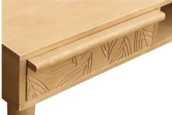 Discount Miliboo Escritorio étnico de madera maciza de mango tallada con 2 cajones KAFFIR