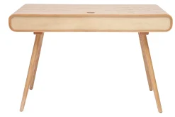 Sale Miliboo Escritorio vintage con almacenaje de madera clara y caña 120 cm OLYMPE