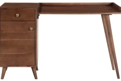 Discount Miliboo Escritorio vintage con compartimento de almacenaje de madera de acacia maciza 130 cm ROBY