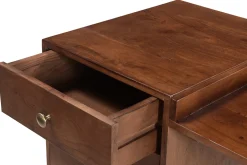 Discount Miliboo Escritorio vintage con compartimento de almacenaje de madera de acacia maciza 130 cm ROBY