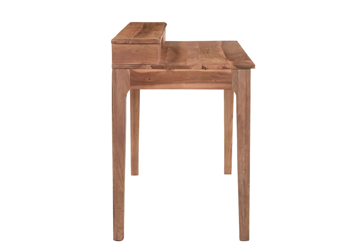 Clearance Miliboo Escritorio vintage de acacia maciza con compartimento y cajones 115 cm GARY