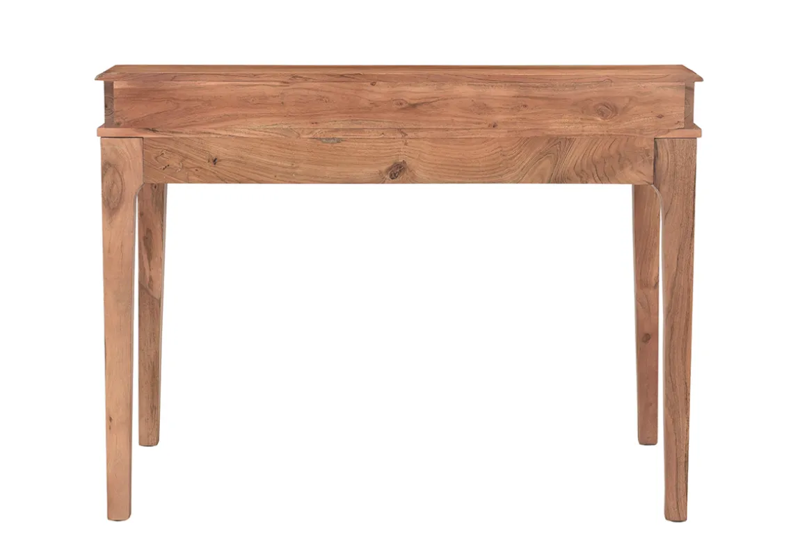 Clearance Miliboo Escritorio vintage de acacia maciza con compartimento y cajones 115 cm GARY