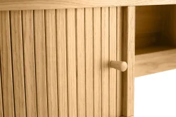 Discount Miliboo Escritorio vintage de contrachapado de roble con patas de roble macizo EPIC