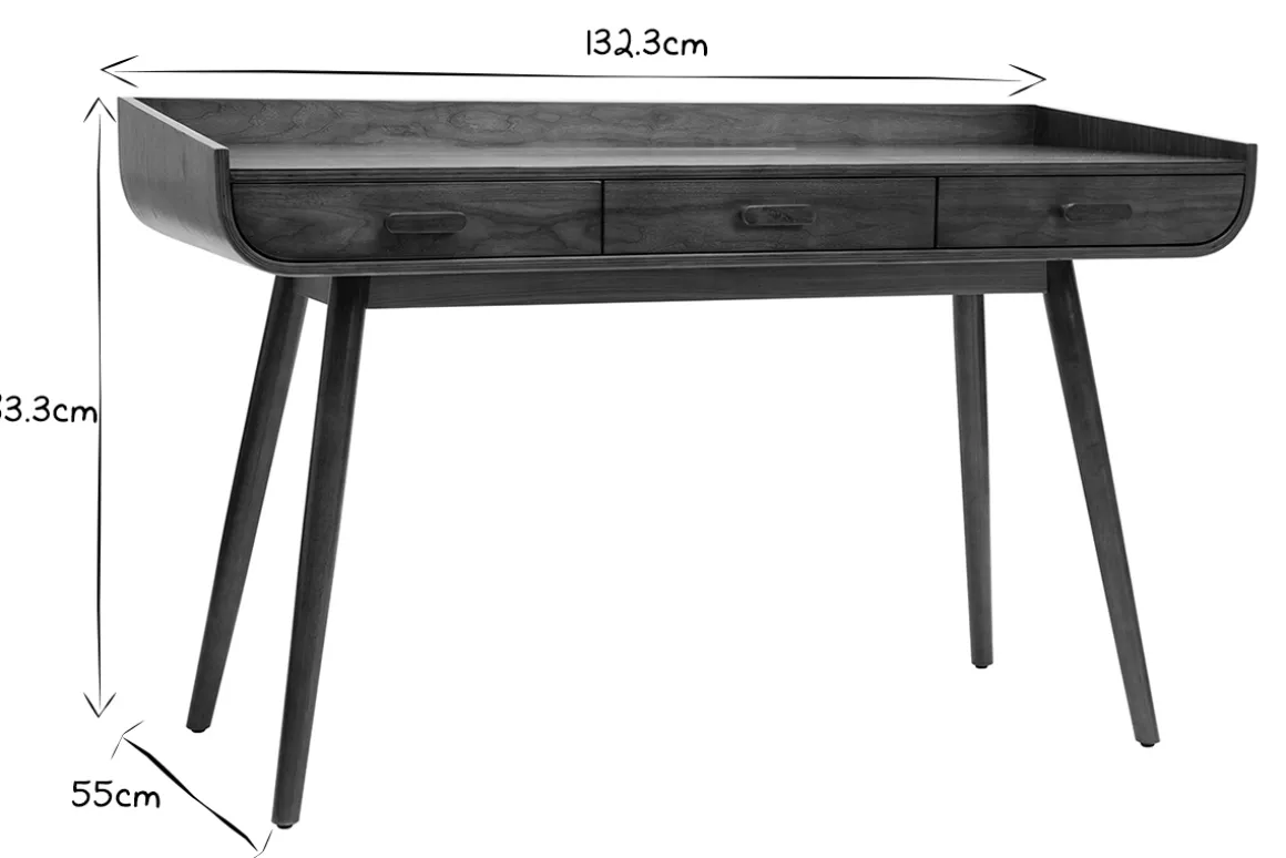 Shop Miliboo Escritorio vintage madera nogal HALLEN