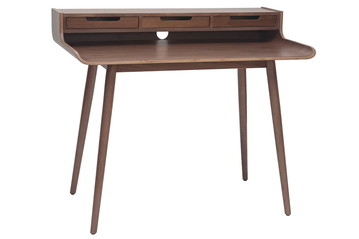 Best Miliboo Escritorio vintage nogal 3 cajones L110 cm OPUS