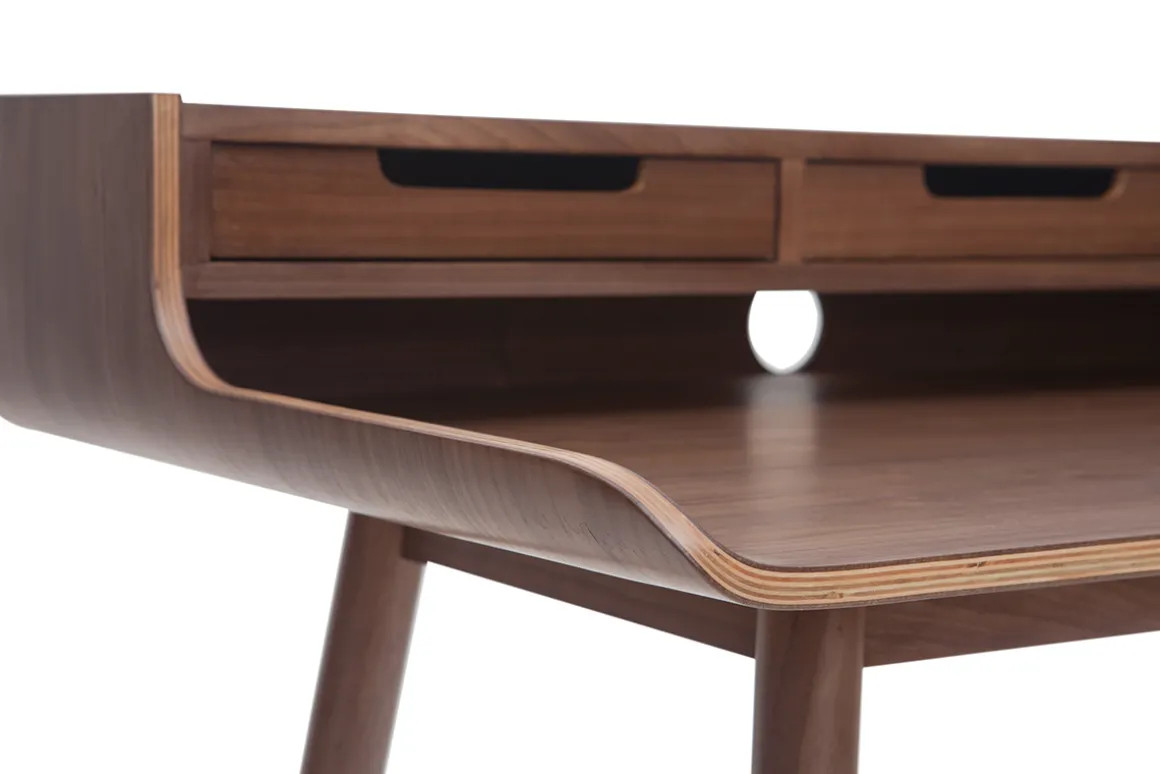 Best Miliboo Escritorio vintage nogal 3 cajones L110 cm OPUS