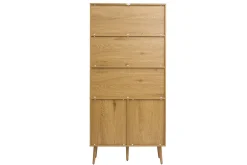 Online Miliboo Estantería acabado en madera clara, rejilla de ratán y metal negro L90 MANILLE